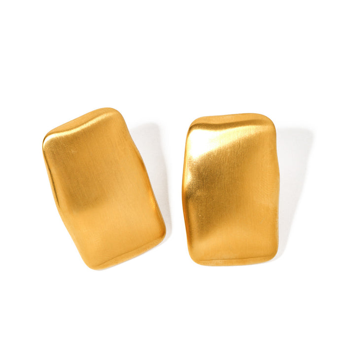 Vintage High-End Matte Rectangular Earrings - Minimalist Titanium Steel Jewelry