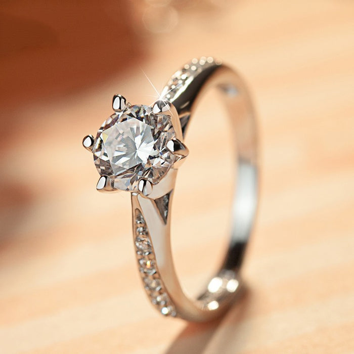 Classic six-claw zircon ring eight hearts and eight arrows engagement ring