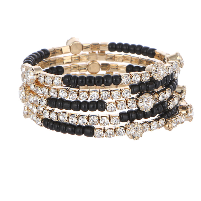 Amazon Best-Selling Rhinestone Beaded Bracelet - Versatile Open Cuff with Sparkling Details