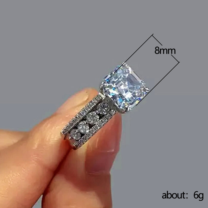 Women's simulated diamond ring inlaid with super shiny zircon ring, foreign trade wholesale