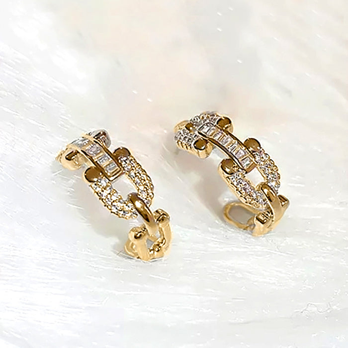 Chain hoop earrings classic versatile earrings