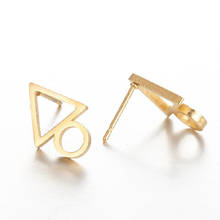 Love earrings, Amazon fashion new ins geometric one-week earrings triangle round square simple