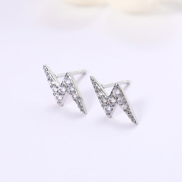 Mini Lightning Zircon Earrings for Students