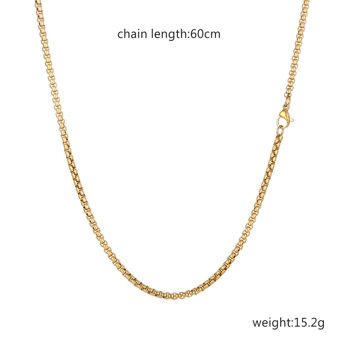 18K plated Figaro necklace, a fashionable and versatile titanium steel chain jewelry