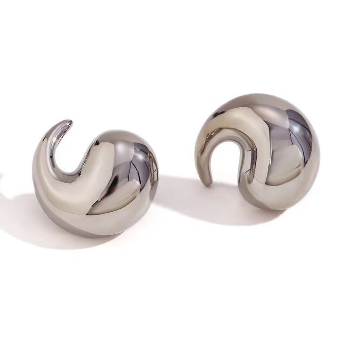 Titanium steel stripe stainless steel earrings light luxury temperament 18K gold wholesale