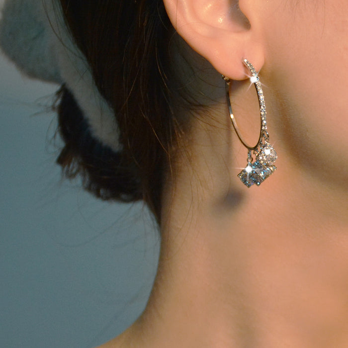 S925 Silver Needle Zircon Earrings - Trendy Dangles for a Chic Look