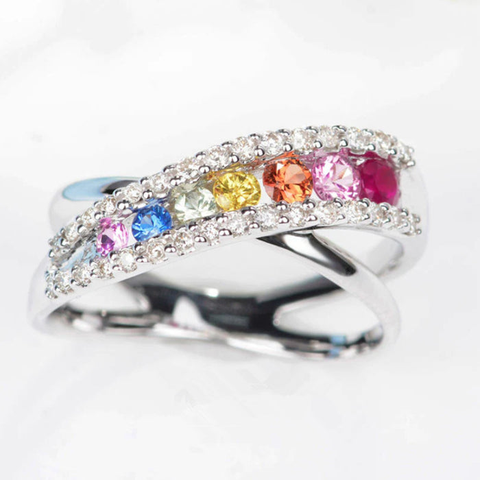 Rainbow Cross Ring Fashion Jewelry Ring