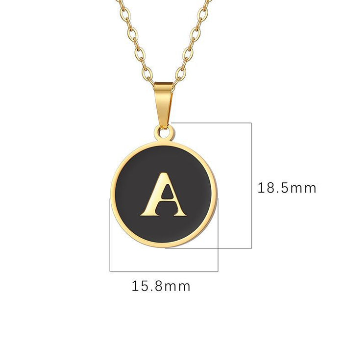 European and American letter pendant necklace, oil-painted gold clavicle chain