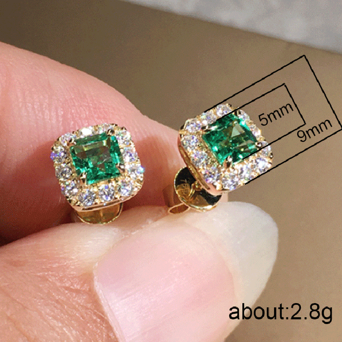 Pendientes de diamantes con forma de flor