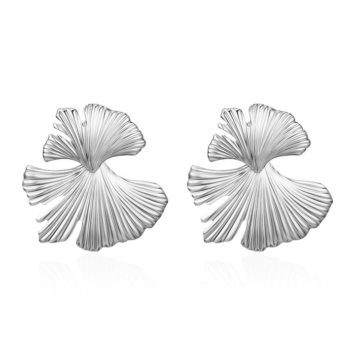 Exaggerated leaf earrings 18K gold-plated stainless steel earrings