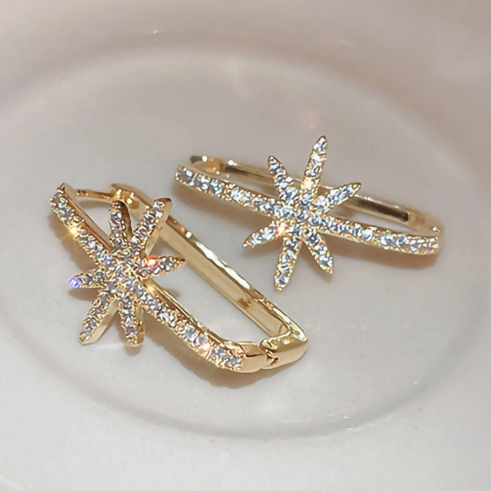 Light luxury ear clips summer star earrings fashionable and versatile niche earrings for women