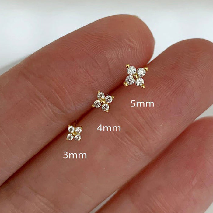 Pendientes de mini flores de estilo coreano