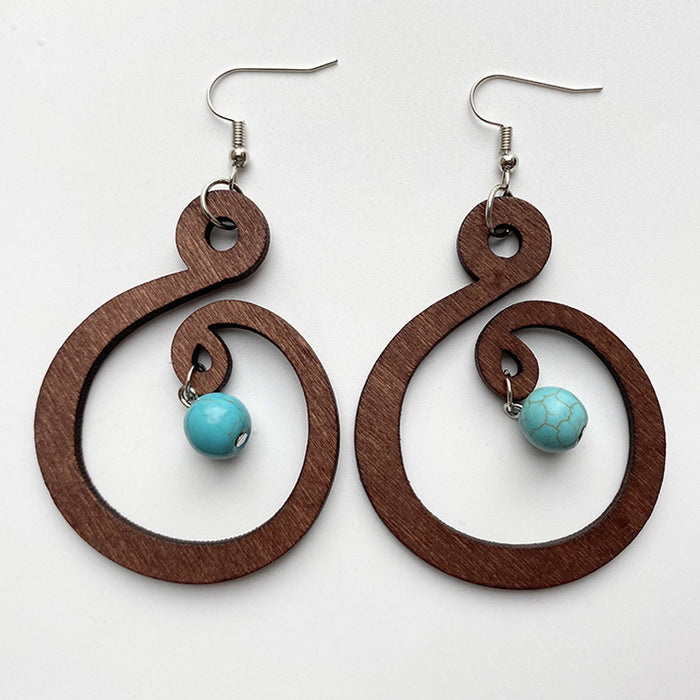 Wooden round earrings