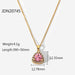 Stainless Steel Gold Plated Square Zirconia Necklace - wallojewerly 