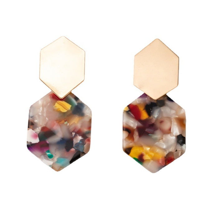 Colorful Acrylic Acetate Geometric Stud Earrings