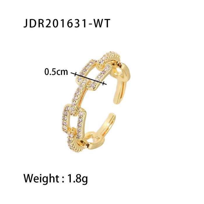 Adjustable 18K Gold Plated Copper Ring - Chic and Versatile Design