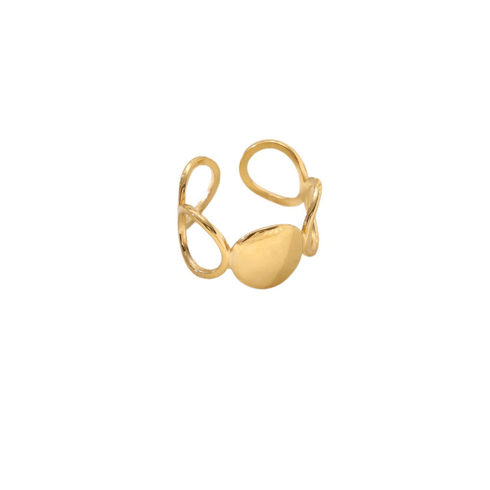 Wholesale 18K gold stainless steel irregular opening rings with furnace vacuum insulation
