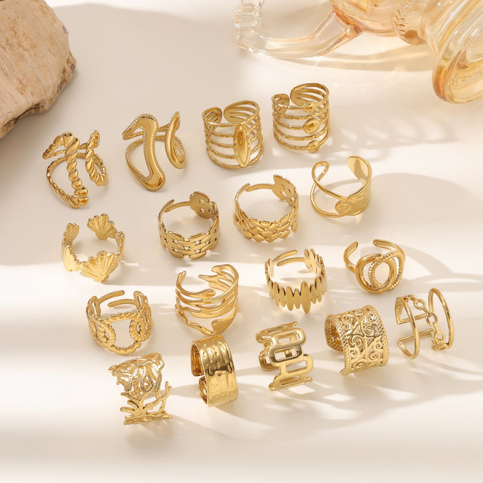 Wholesale 18K gold irregular openwork rings