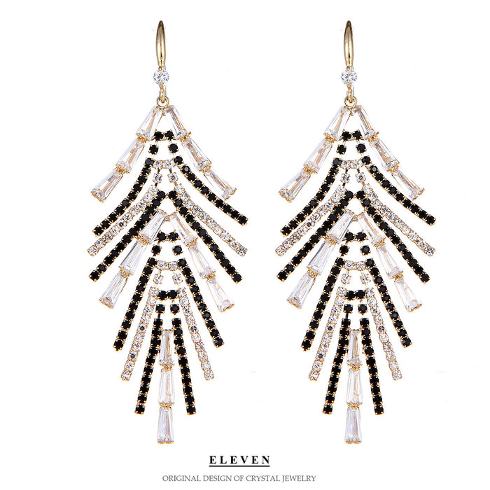 Zircon Tassel Earrings - Trendy Rhinestone Jewelry with a Luxurious Design