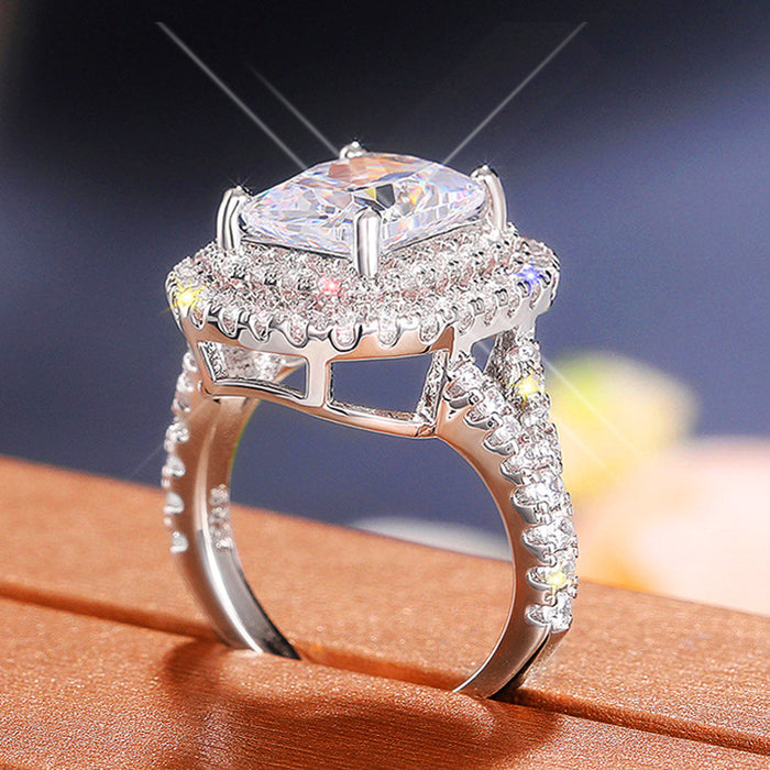 Classic light luxury square princess ring, engagement ring