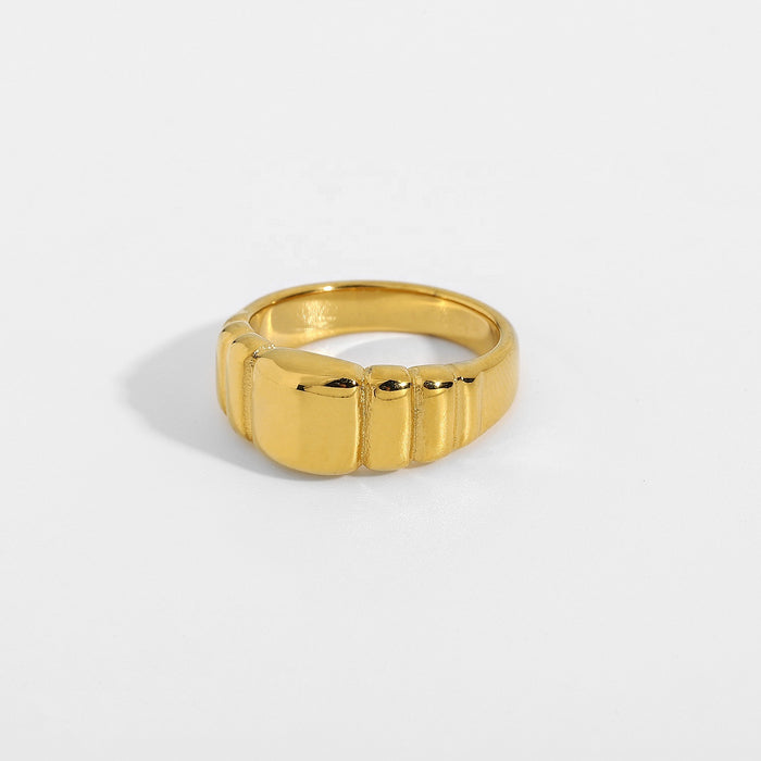 Exquisite 18K Gold Plated Stainless Steel Ring with Braided Design