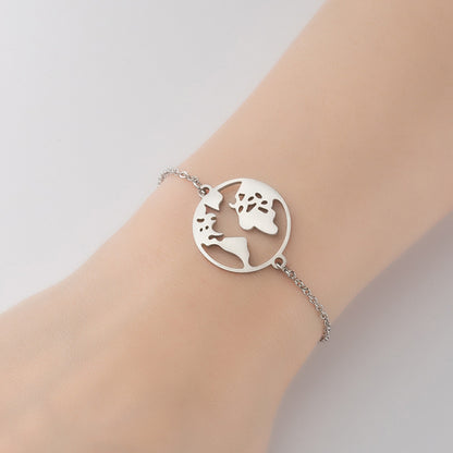 Stainless steel map pendant bracelet, summer creative jewelry wholesale