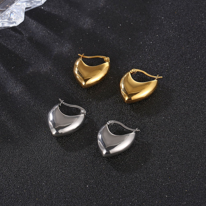 Pendientes irregulares de acero de titanio en oro de 18 quilates, pendientes de mujer de moda con forma de amor exquisito