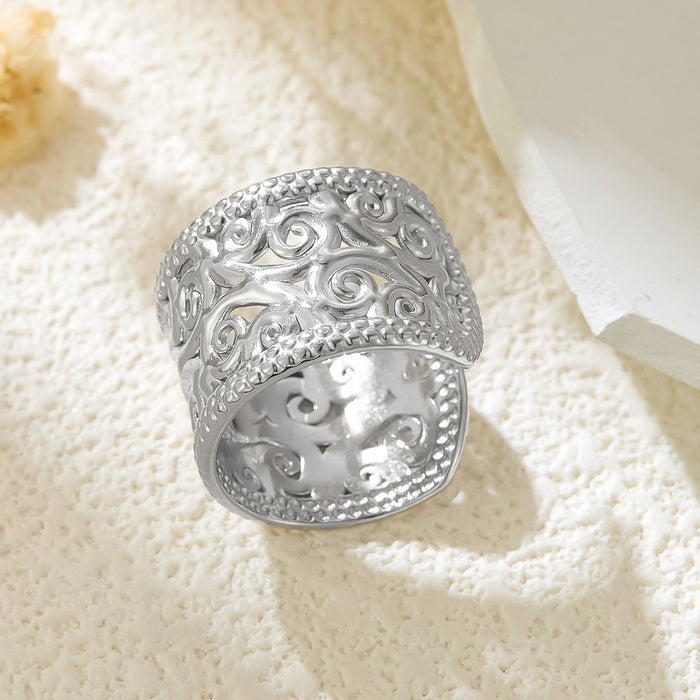 Wholesale openwork pattern extra wide opening rings