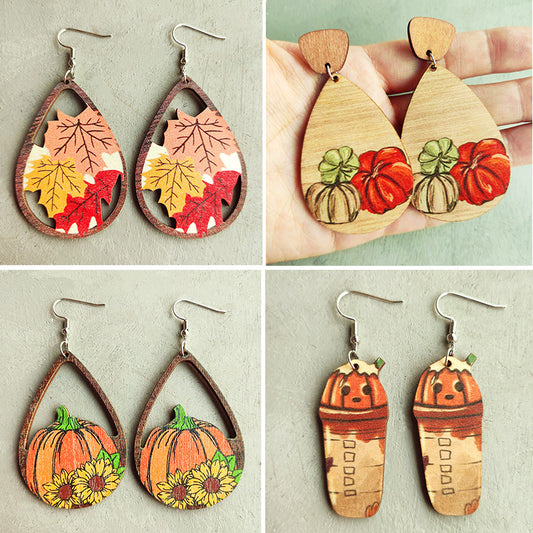 Maple wood earrings