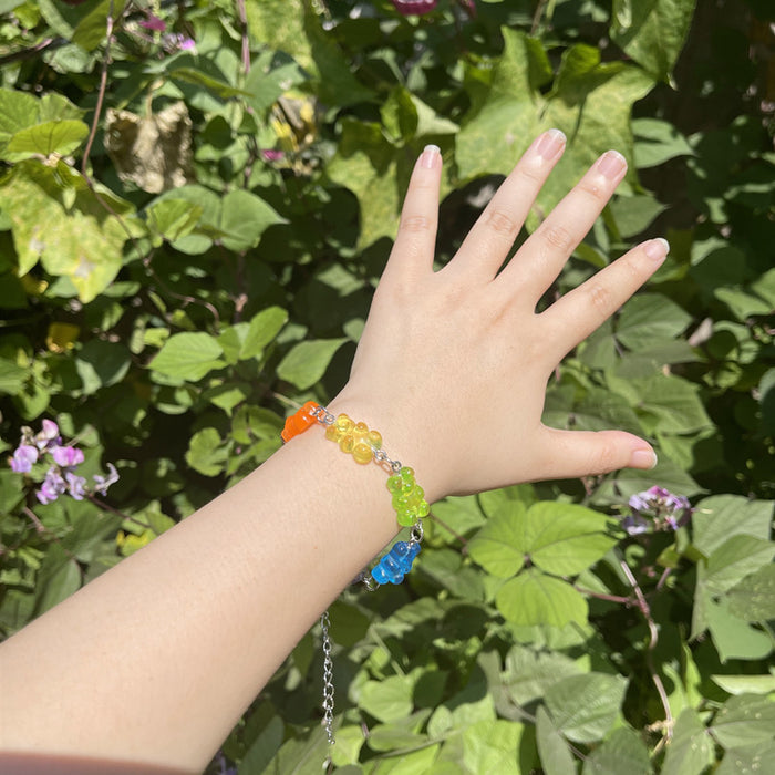 Pulsera navideña con diseño de Papá Noel, alce y árbol de Navidad