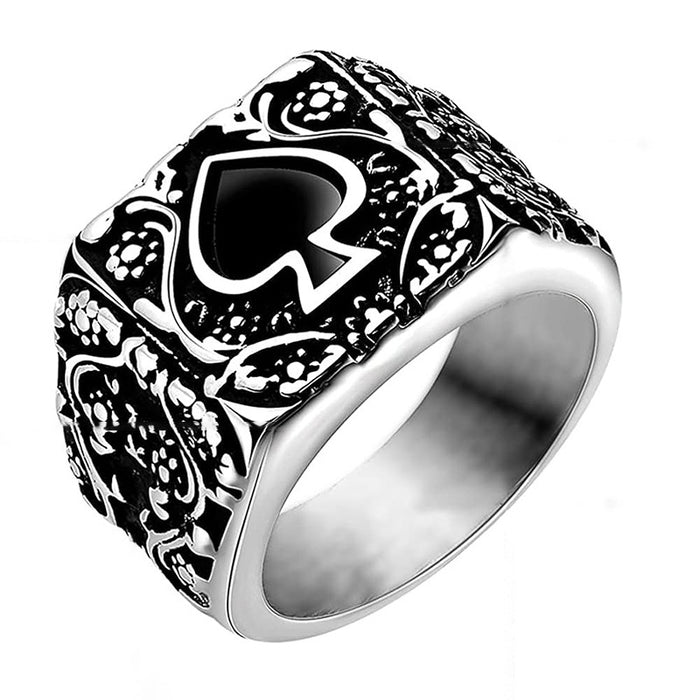 Spade Heart Hip Hop Ring Creative Unisex Retro Ring