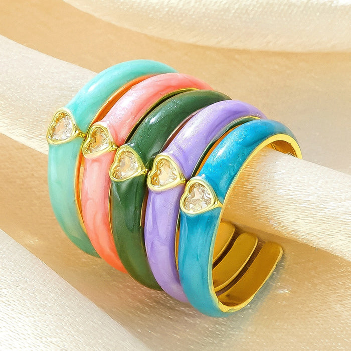 Wholesale colored heart-shaped diamond rings
