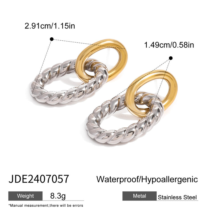 Stainless steel color matching hoop earrings niche earrings