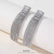S925 silver needle white micro-paved rhinestone earrings