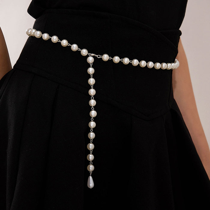 Pearl waist chain elegant dress accessories