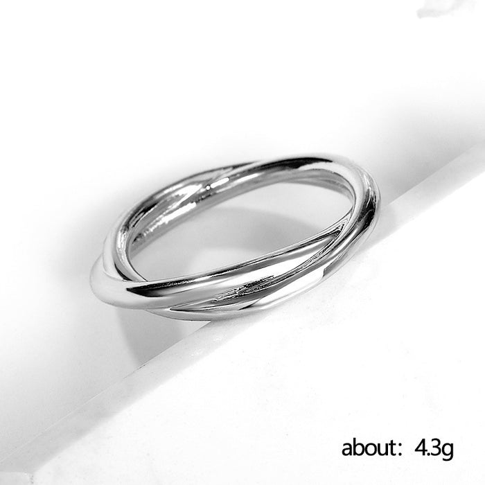 Trendy simple double-layer plain ring fashionable personality party ring