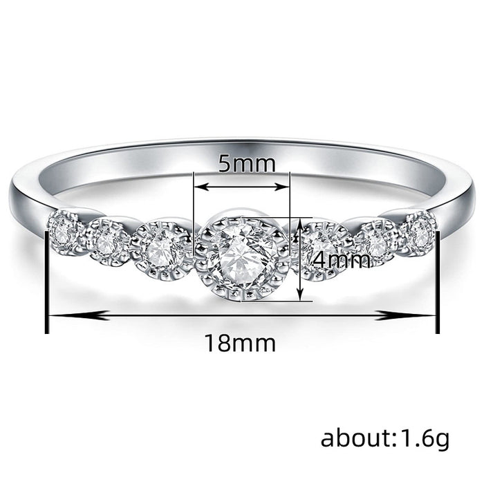 Zircon light luxury ring niche design commuter ring