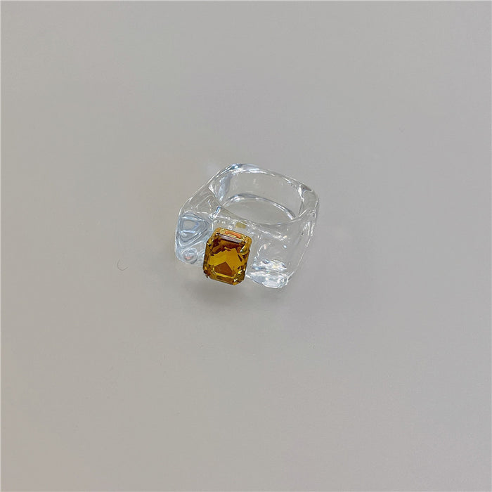 Colored Resin Resin Gemstone Ring - wallojewerly 