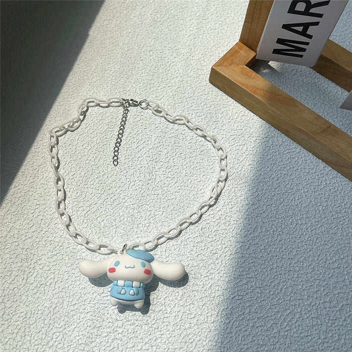 Puppy three-dimensional necklace soft girl style pendant earrings