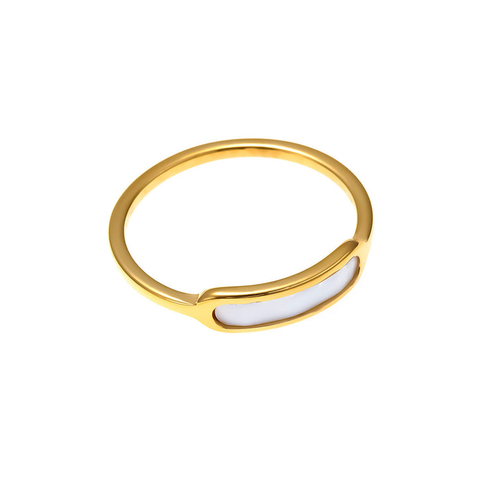 Wholesale colorfast gold stainless steel titanium steel shell rings - wallojewerly 