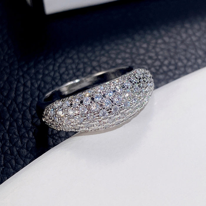 Light luxury style full of zircon ring European and American luxury celebrity evening jewelry