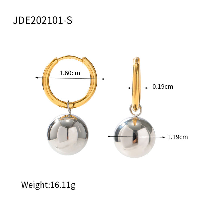 Stainless steel hoop earrings, pendant earrings, 18K gold earrings