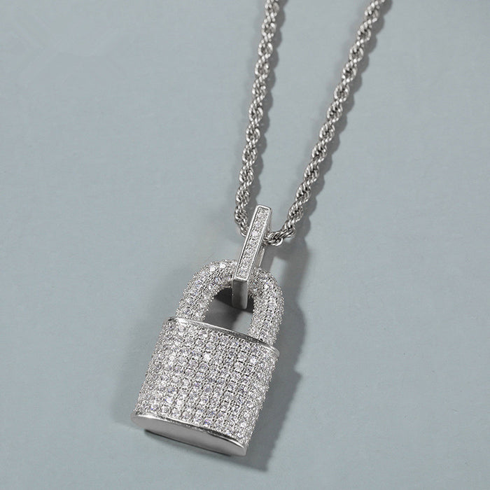 Hip-hop zircon locks, exaggerated necklaces, personalized pendants for men and women