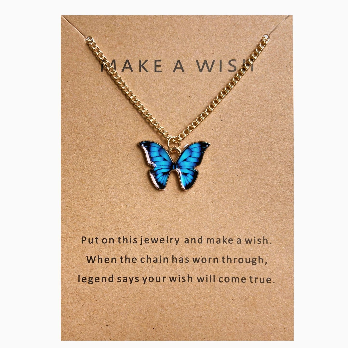 Bohemian style alloy colorful butterfly necklace - wallojewerly 