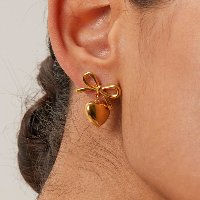 Pendientes circulares texturizados de acero inoxidable bañados en oro de 18 quilates: joyería de moda para mujer