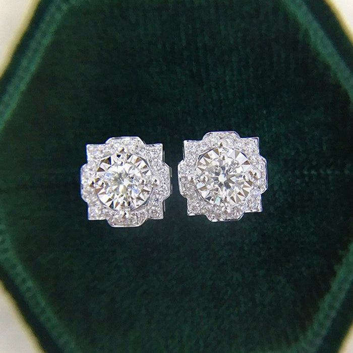 All-match crystal flower earrings exquisite earrings