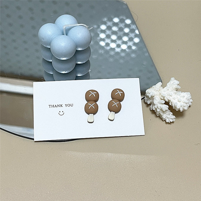 Oden string earrings creative food play cartoon earrings student style