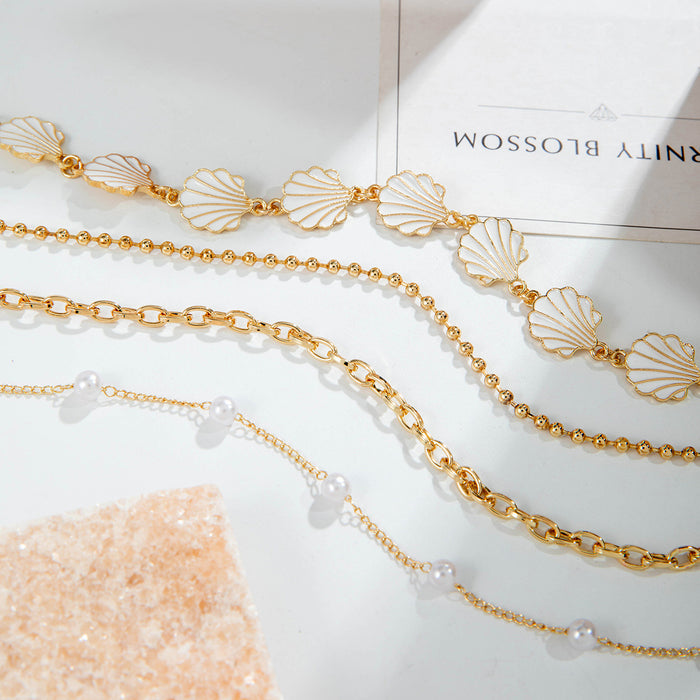 Colorful Beaded Foot Jewelry Set - Bohemian Floral Foot Jewelry