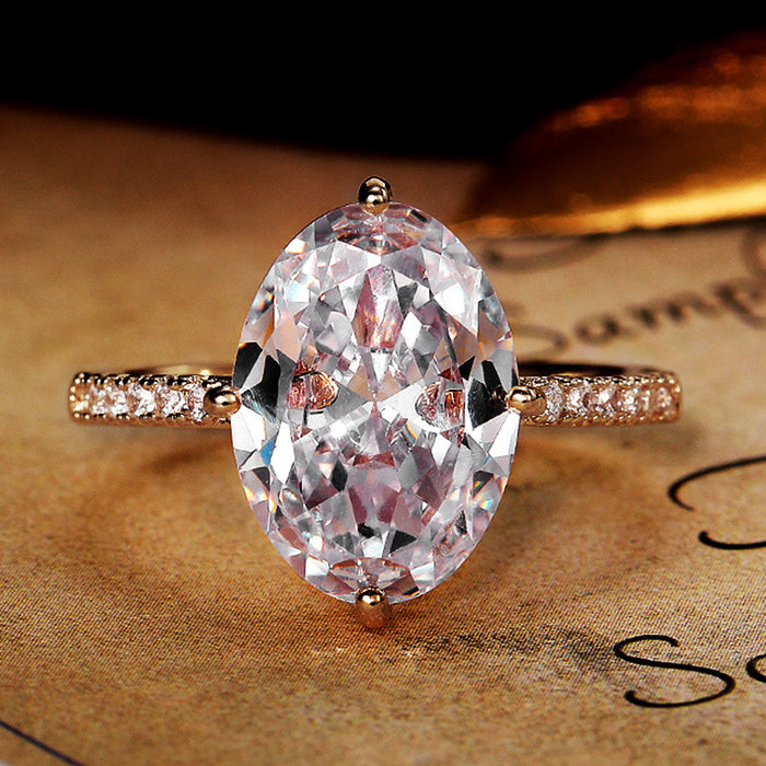 Korean wedding bridal jewelry oversized marquise zirconia ring