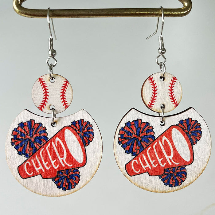 Wooden cheerleader earrings